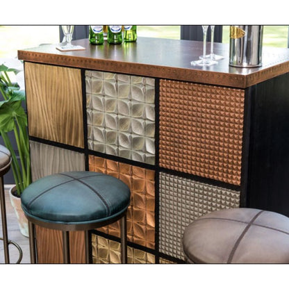 Modular Metal Front Bar - Copper, Brass & Zinc Panels with Custom Options