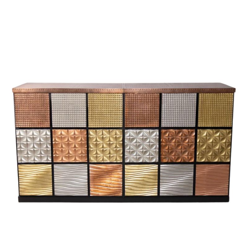 Modular Metal Front Bar - Copper, Brass & Zinc Panels with Custom Options