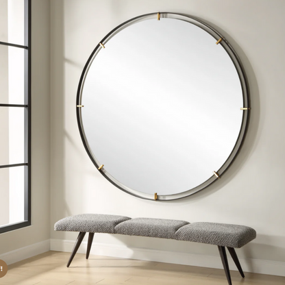 Grand Industrial Round Mirror