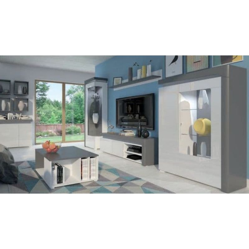 Monaco Grey & White TV Cabinet