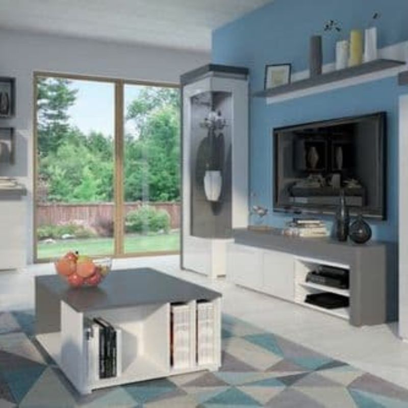 Monaco Grey & White TV Cabinet