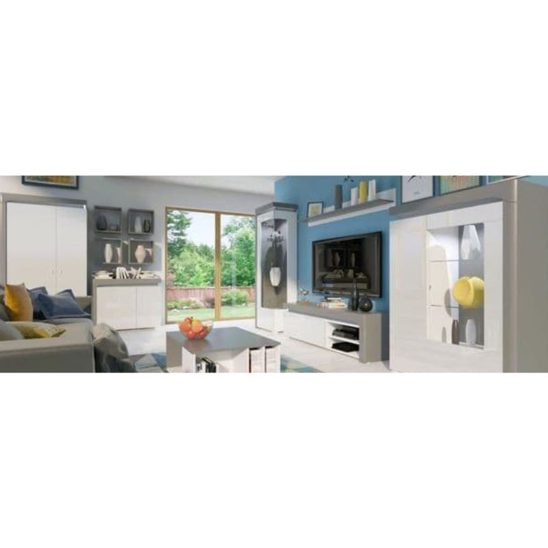 Monaco Grey & White TV Cabinet