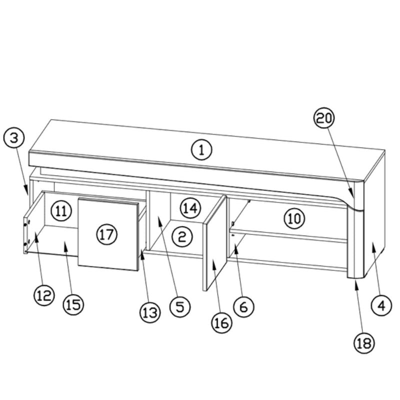 Monaco Grey & White TV Cabinet