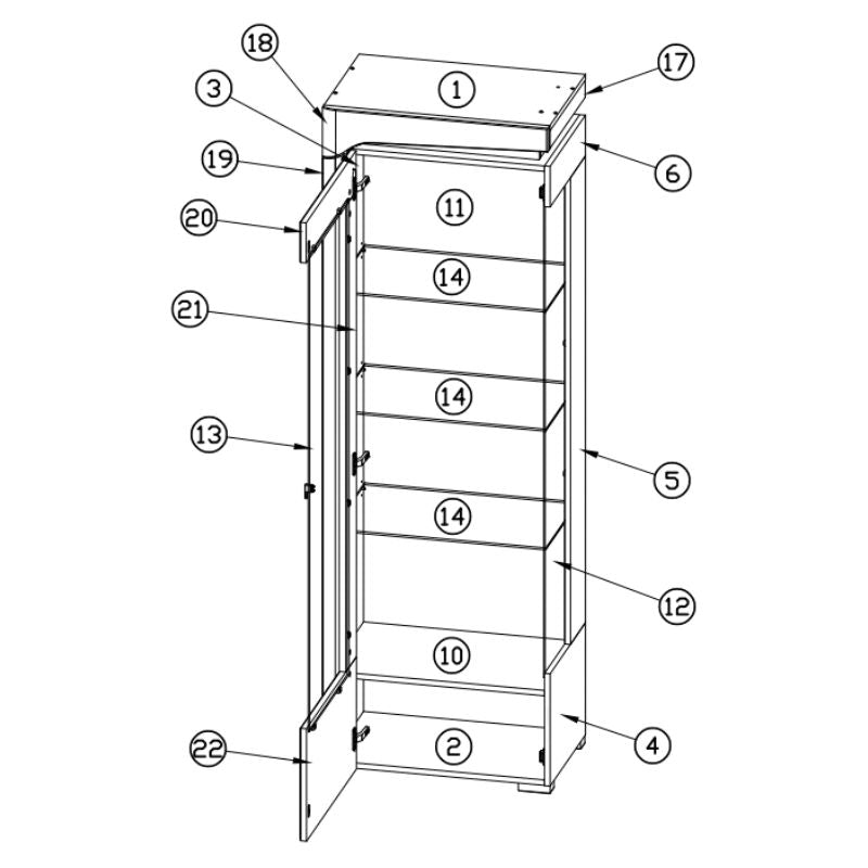 Monaco Illuminated Corner Drinks Cabinet (Left)