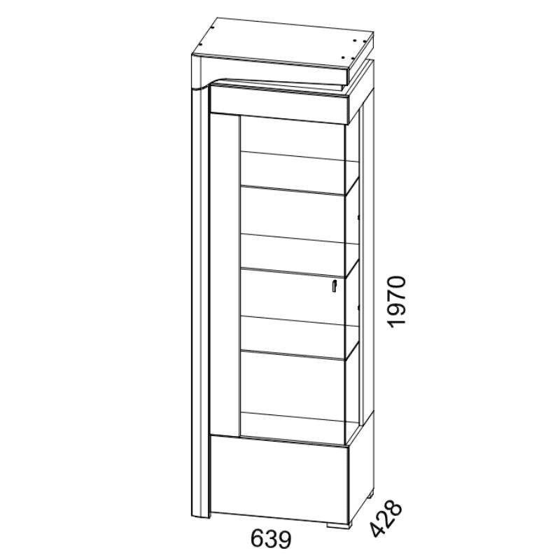 Monaco Illuminated Corner Drinks Cabinet (Left)