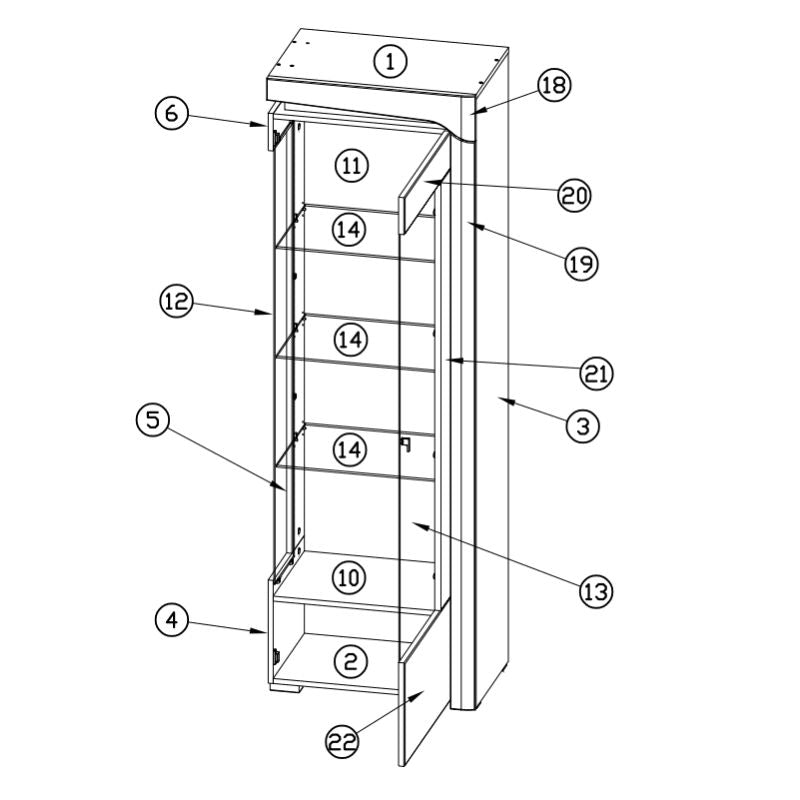 Monaco Illuminated Corner Drinks Cabinet (Right)