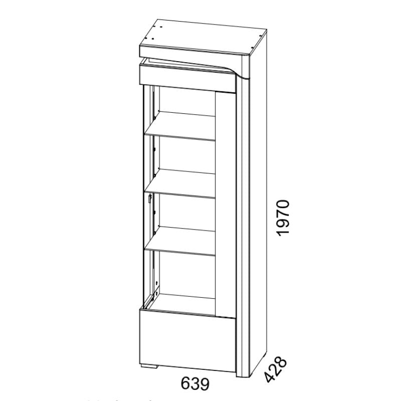 Monaco Illuminated Corner Drinks Cabinet (Right)