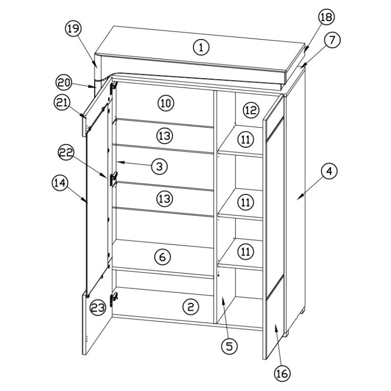 Monaco Illuminated Midi Drinks Cabinet