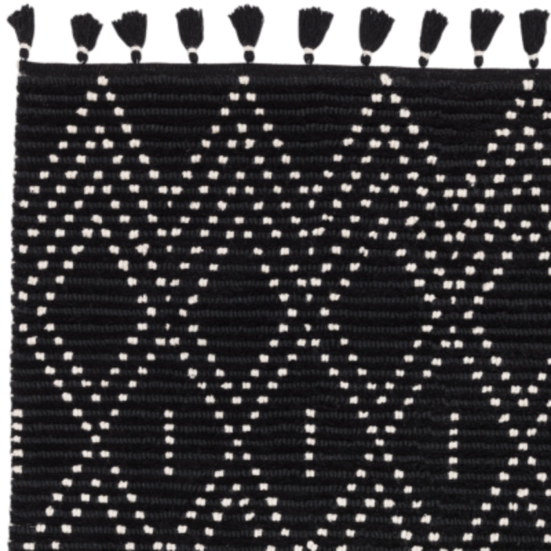 Nepal Black & Cream Diamond Rug
