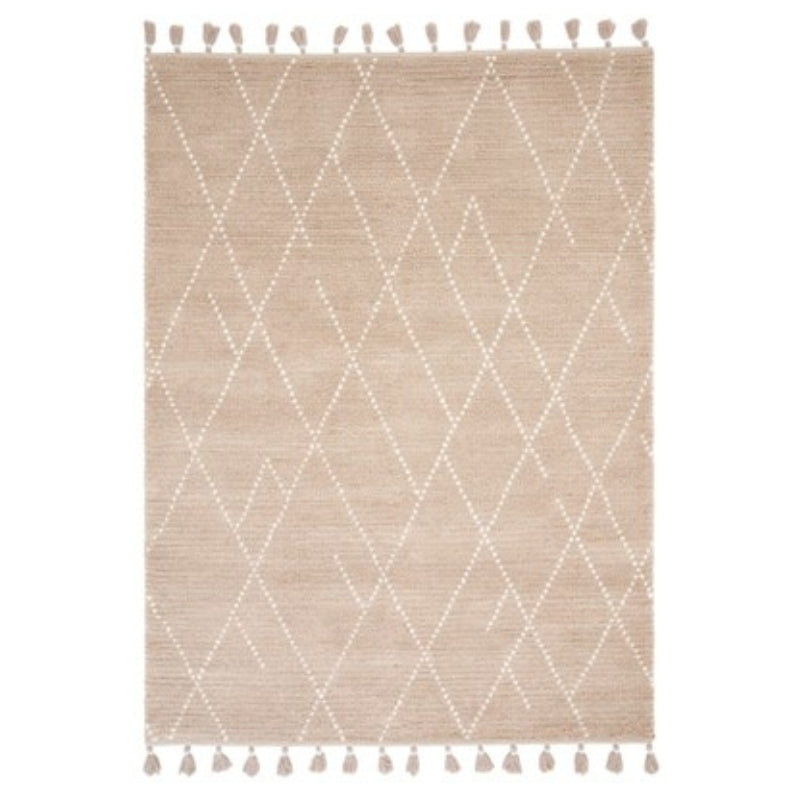 Nepal Sand & Cream Linear Tribal Rug