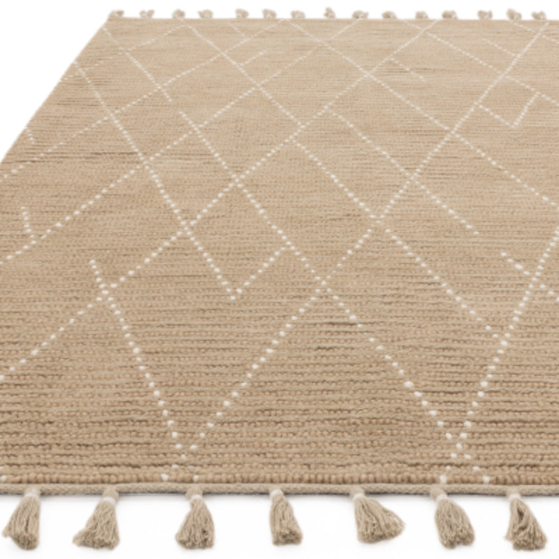 Nepal Sand & Cream Linear Tribal Rug
