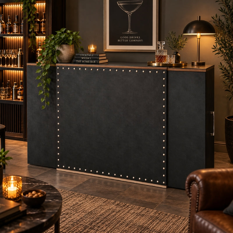 Noir Extending Home Bar Cabinet