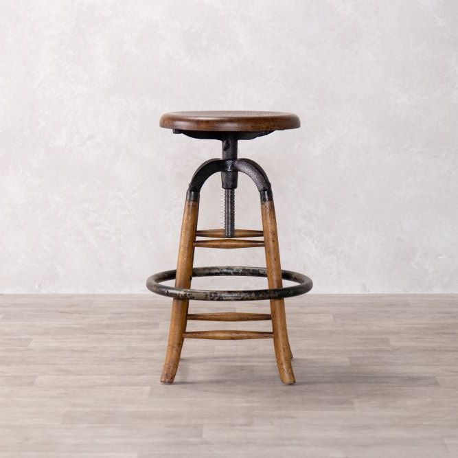 Old English Rustic Oak Bar Stools