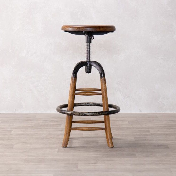Old English Rustic Oak Bar Stools
