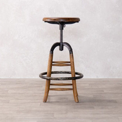 Old English Rustic Oak Bar Stools