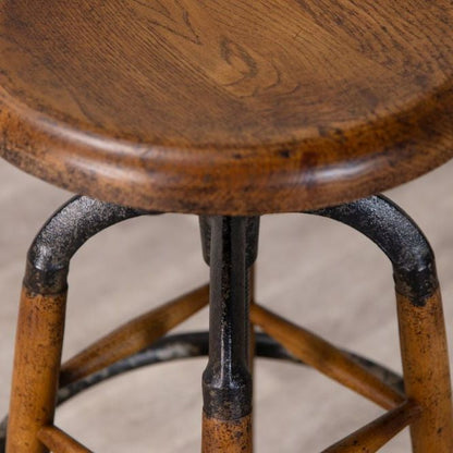 Old English Rustic Oak Bar Stools