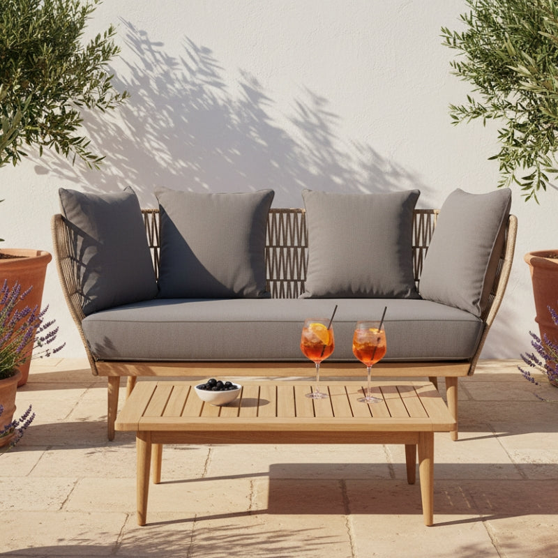 Opus Two-Seat Sofa – Woven Rope & Eucalyptus