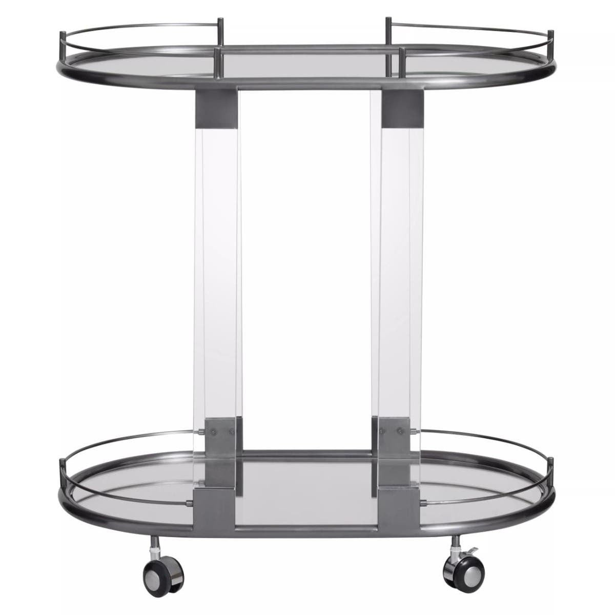 Oria Oval Drinks Trolley – Gunmetal & Acrylic