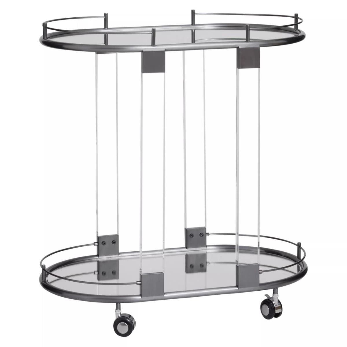 Oria Oval Drinks Trolley – Gunmetal & Acrylic