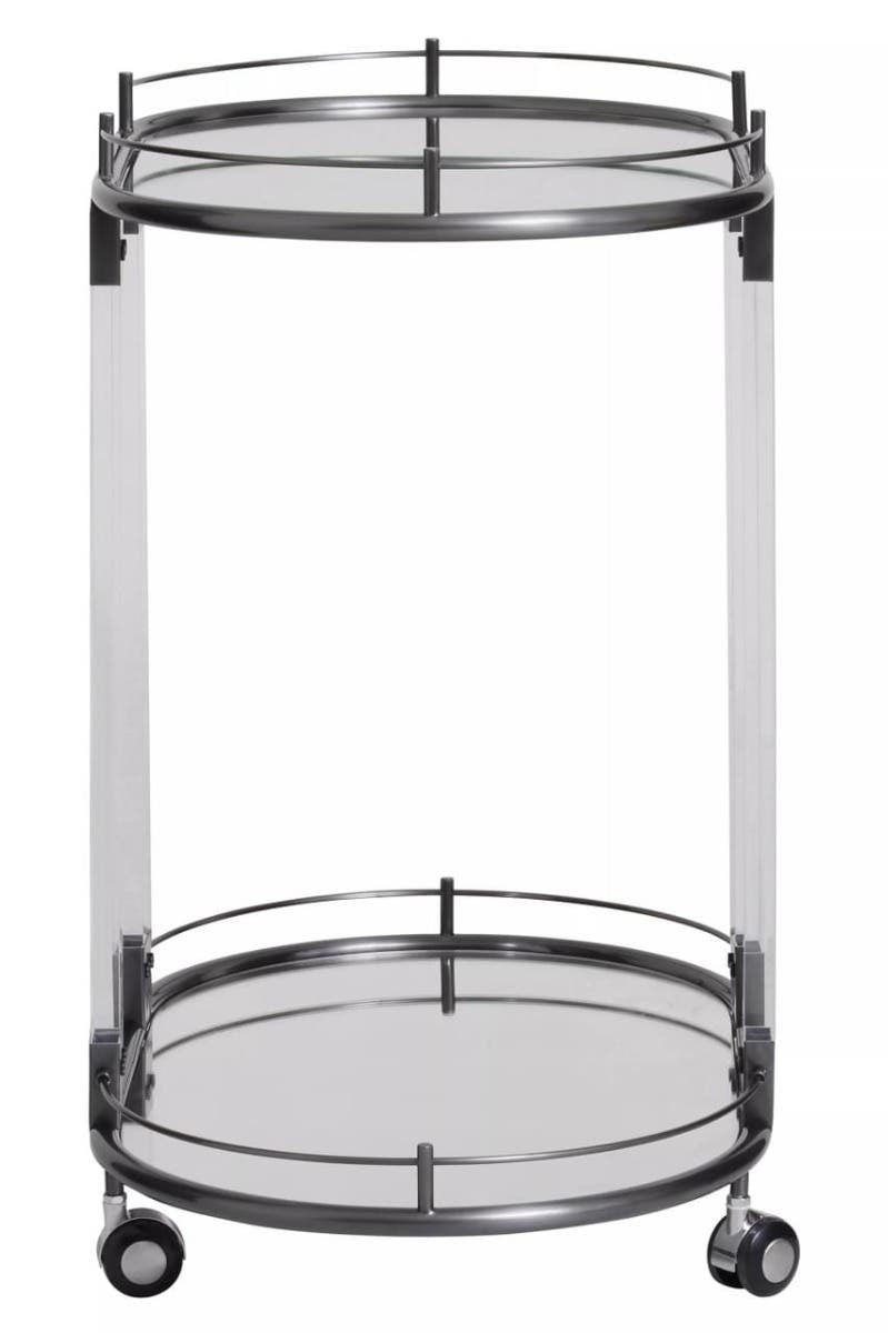 Oria Oval Drinks Trolley – Gunmetal & Acrylic