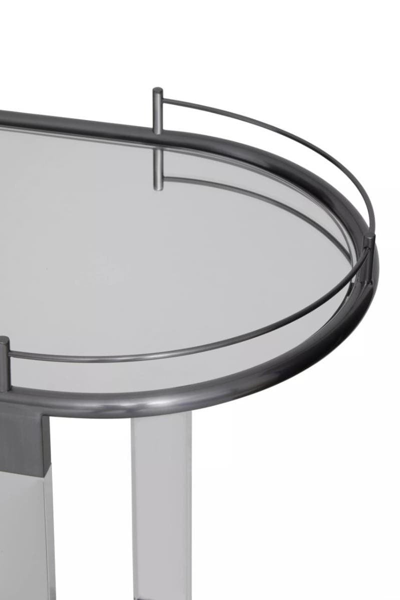 Oria Oval Drinks Trolley – Gunmetal & Acrylic
