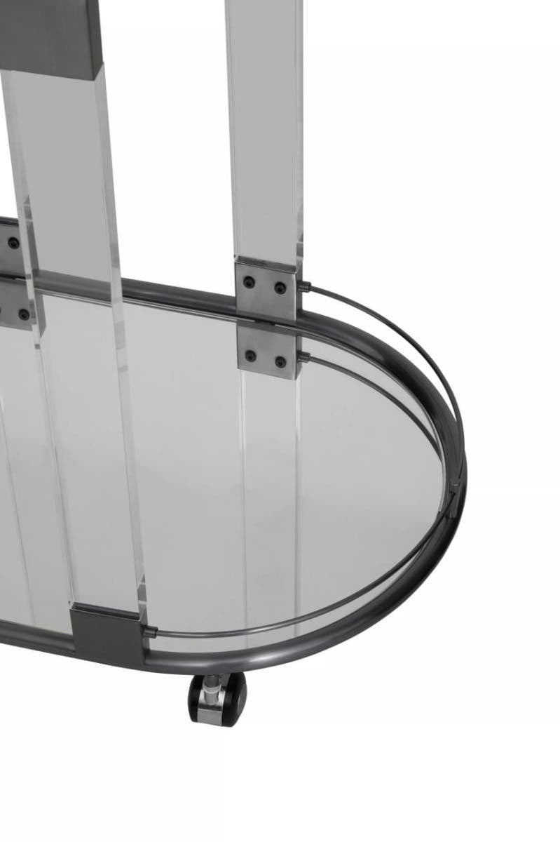 Oria Oval Drinks Trolley – Gunmetal & Acrylic