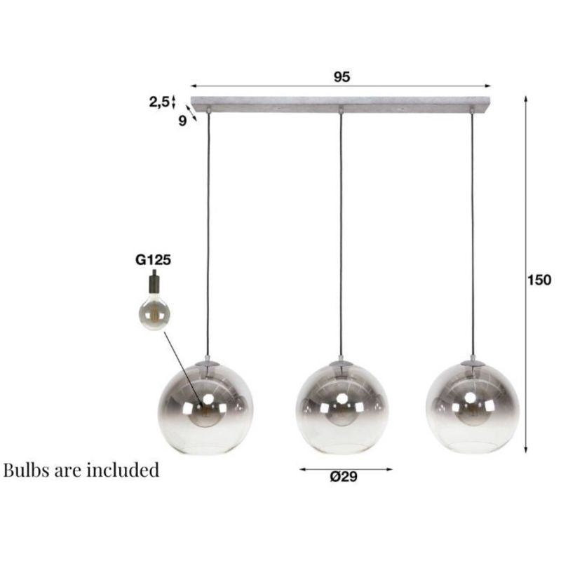 Orla Three Bubble Hanging Pendant Light