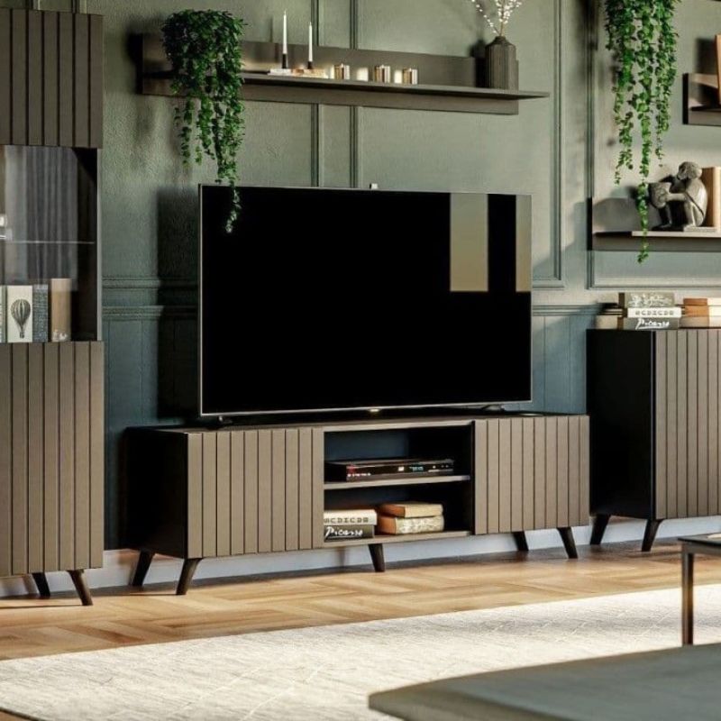 Oslo Matte Black TV Cabinet