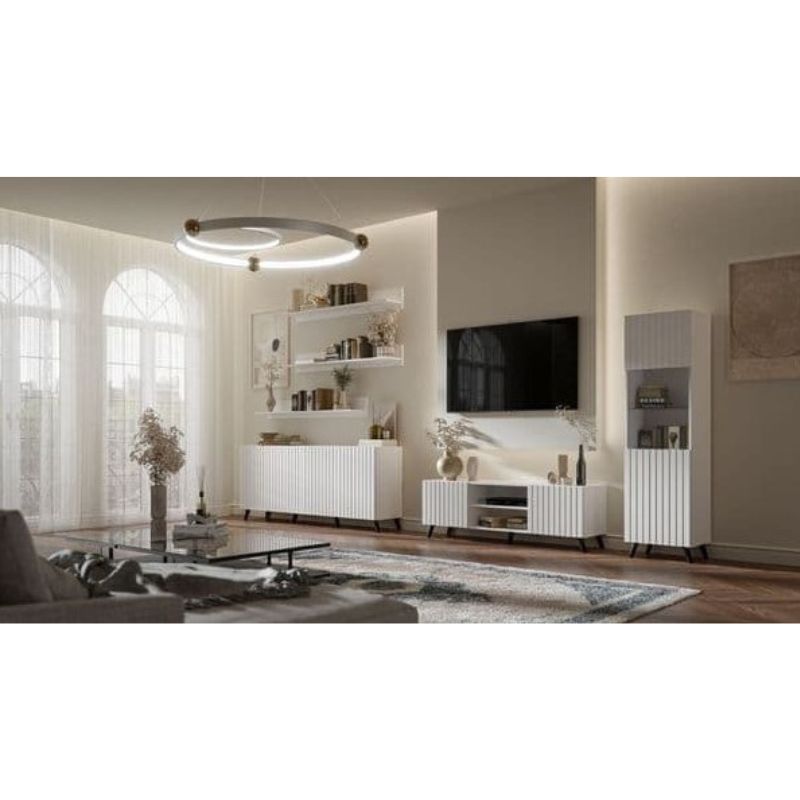 Oslo Matte White Drinks Display Cabinet