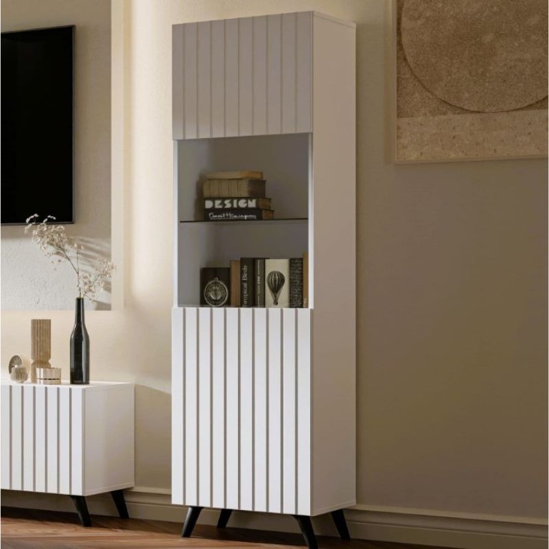 Oslo Matte White Drinks Display Cabinet