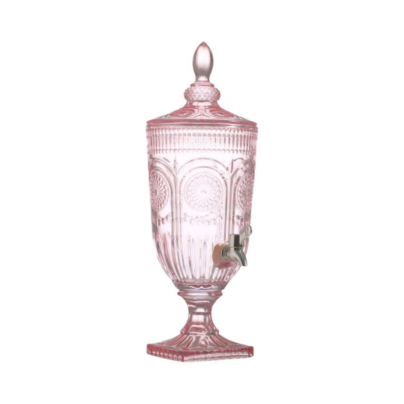 Pink Patterned 3-Litre Glass Drinks Server
