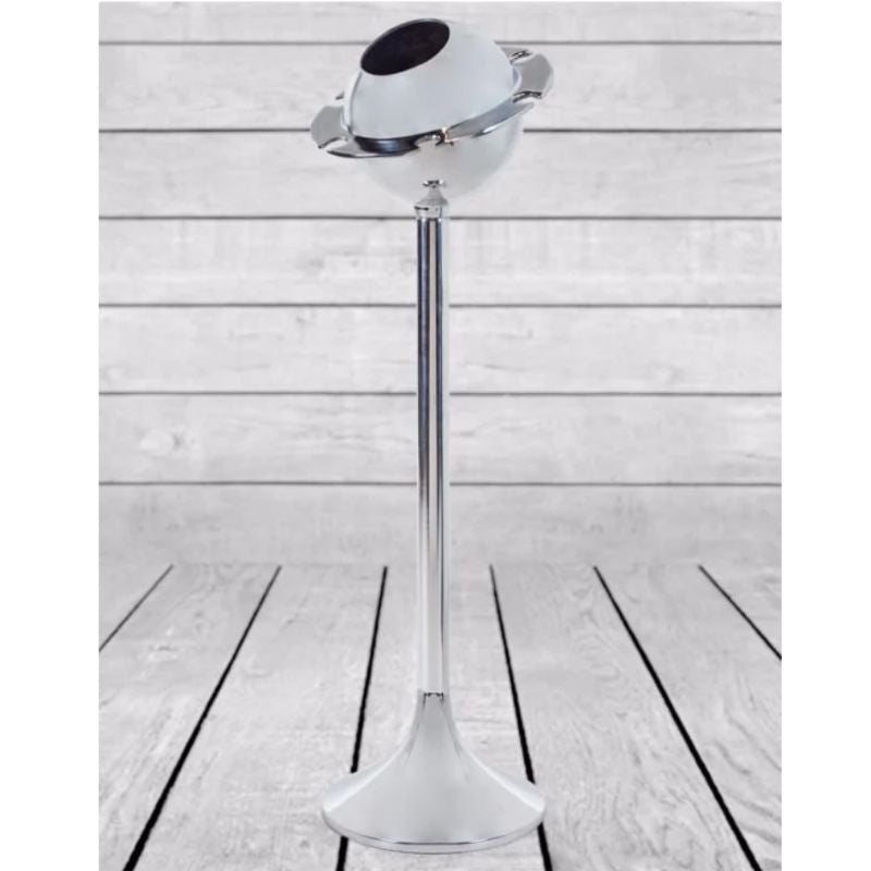 Polished Aluminium Floor Standing Saturn Ice Bucket