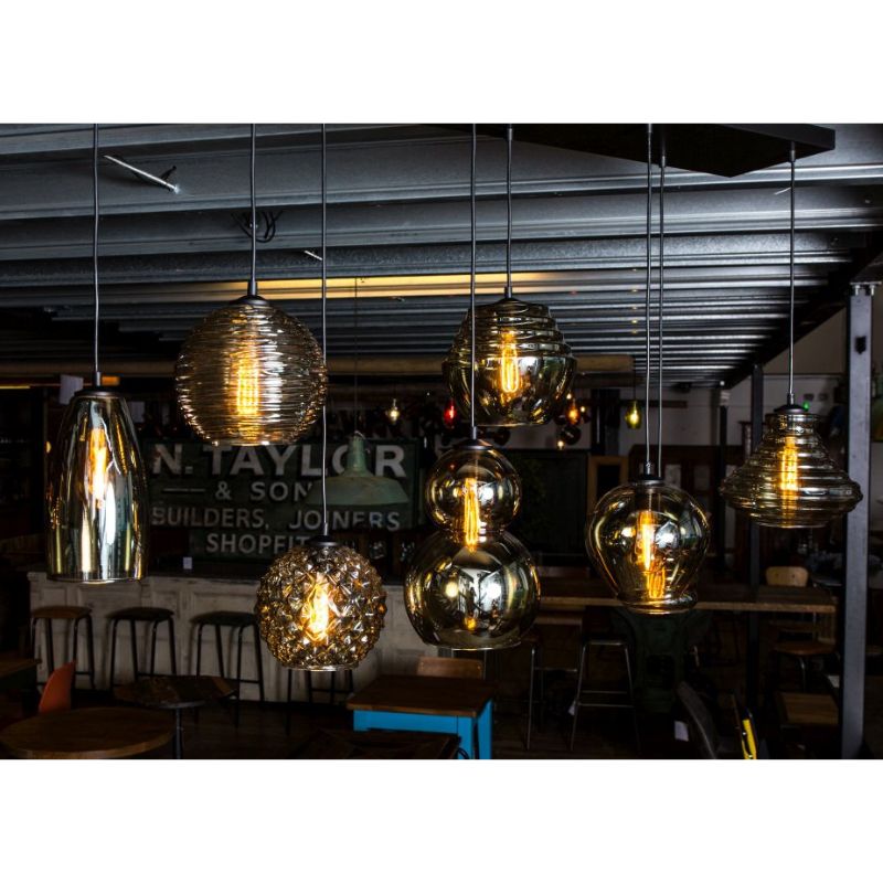 Quinto Smoked Glass Pendant Light Range