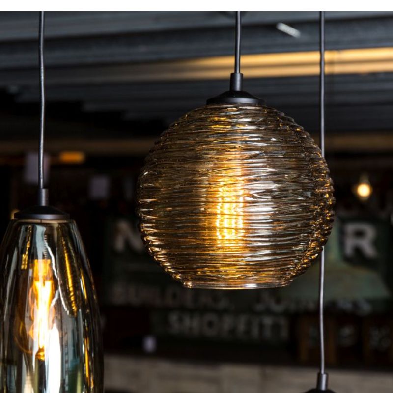 Quinto Smoked Glass Pendant Light Range