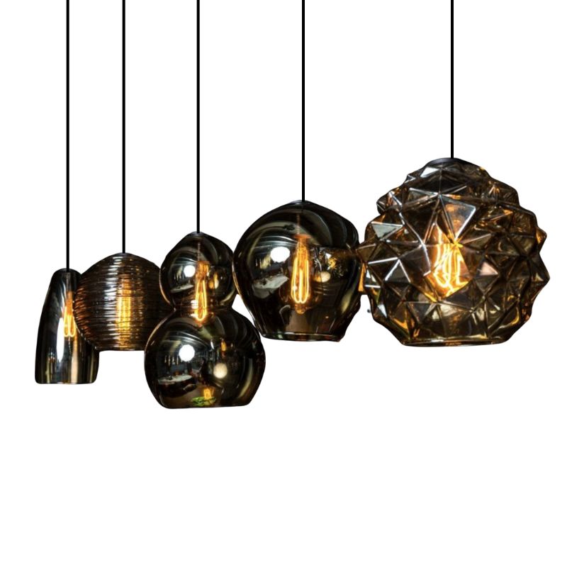 Quinto Smoked Glass Pendant Light Range