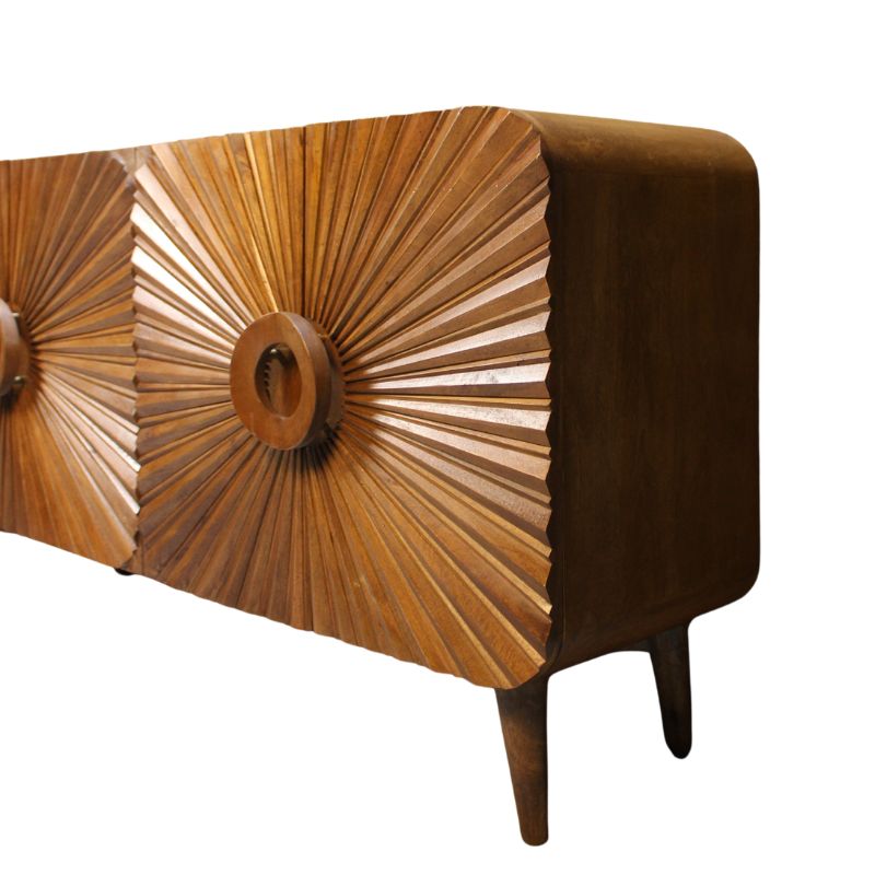 Rajas Wooden Carving Design 4 Door Sideboard