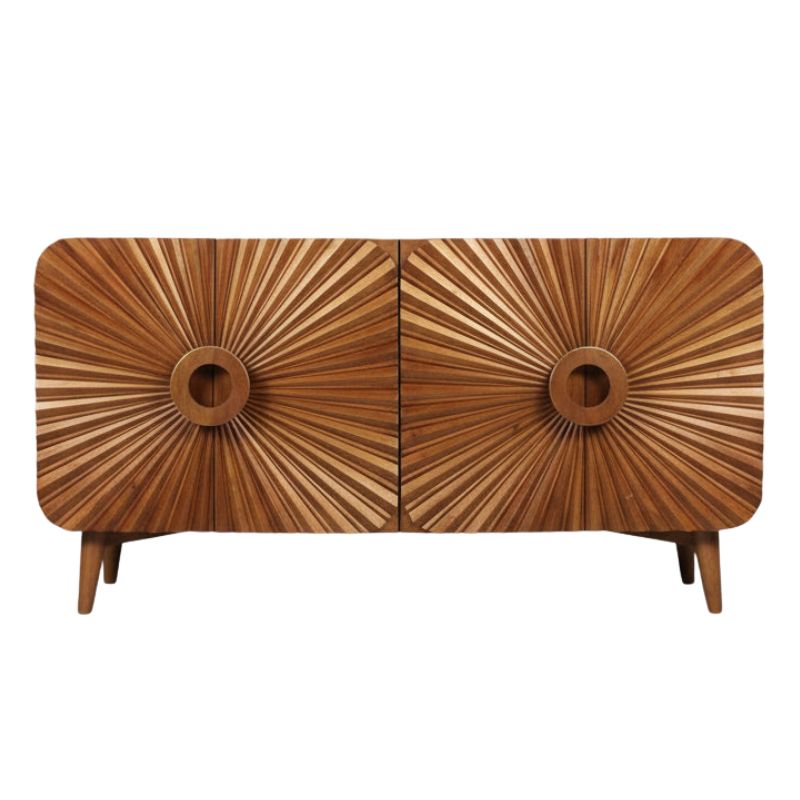 Rajas Wooden Carving Design 4 Door Sideboard