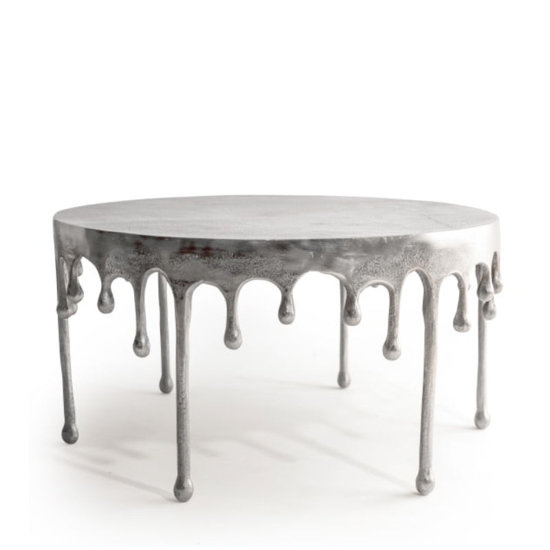 Raw Nickel "Dali" Drip Aluminium Coffee Table