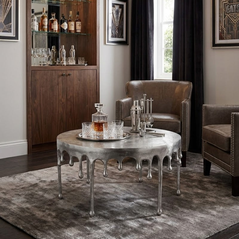 Raw Nickel "Dali" Drip Aluminium Coffee Table