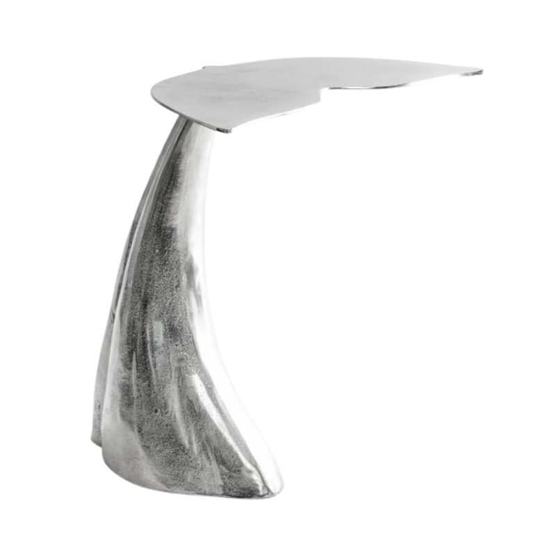 Raw Nickel Whale Tail Side Table