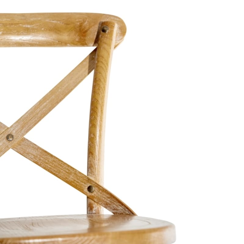 Bar Stool Reclaimed Elm Cross-Back Bar Stool