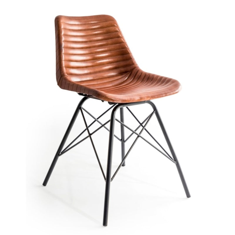 Ridge Vintage Leather & Iron Chair (Set of 2)