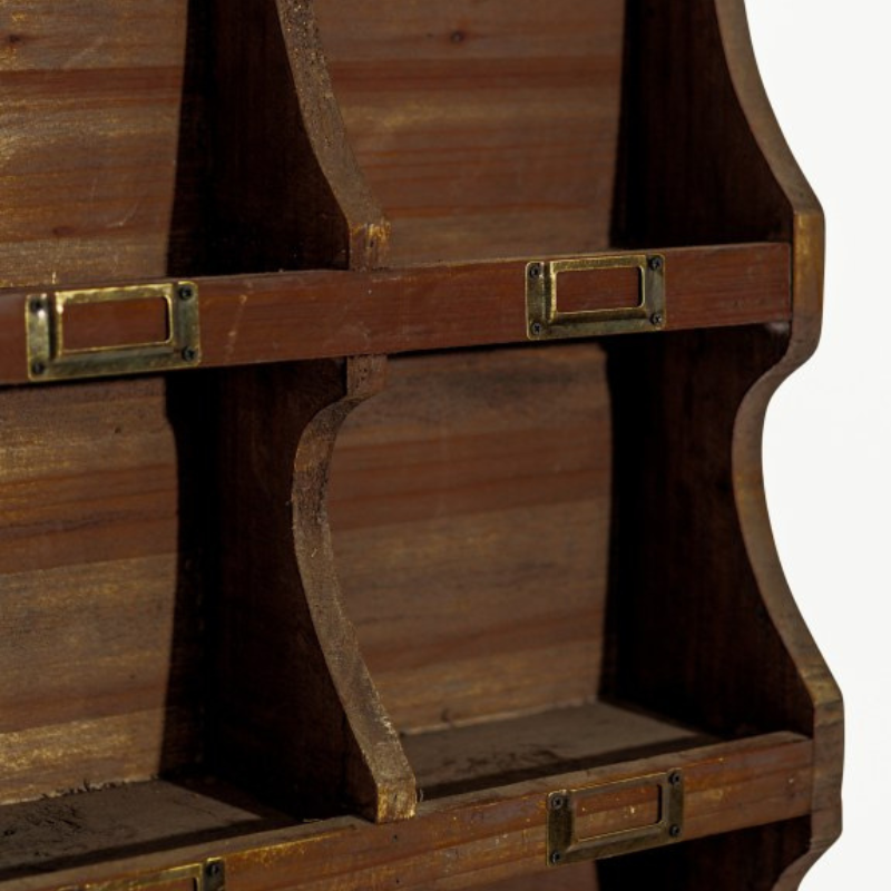 Rustic Wooden "Arundel" 15 Pigeon-Hole Wall Storage Unit