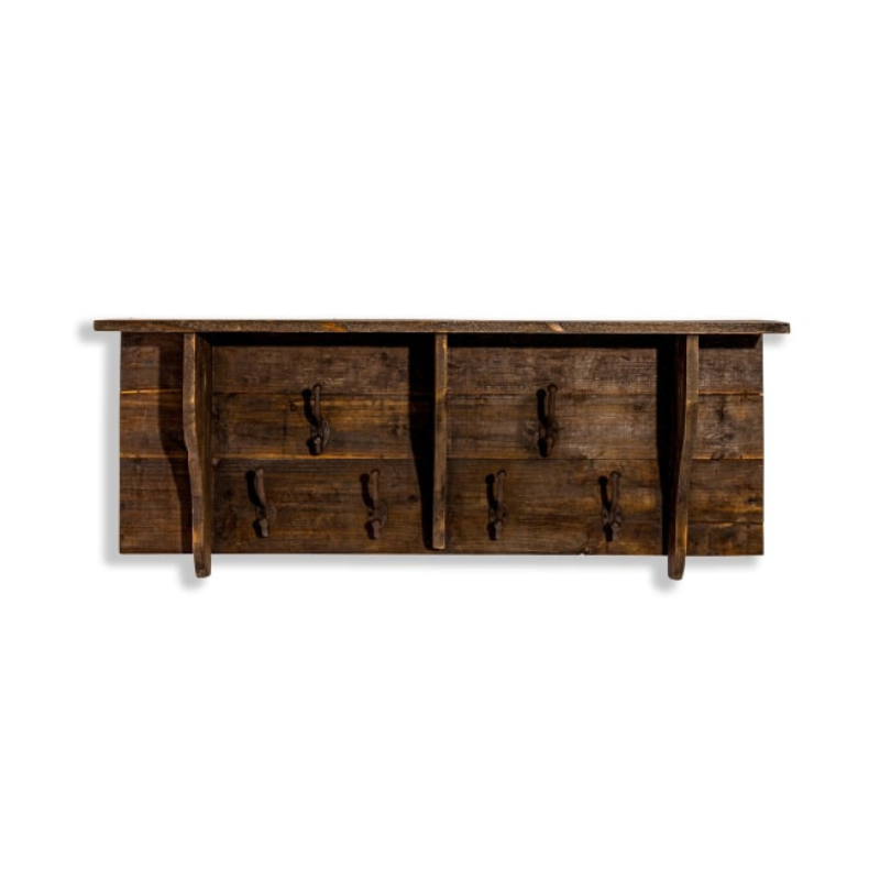Rustic Wooden "Arundel" Multi Coat Hook Wall Unit