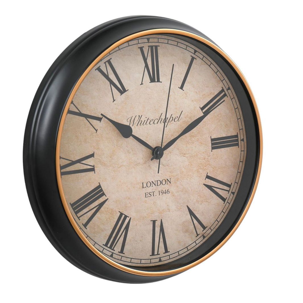 Antique Style Wall Clock Roman Numerals 34cm