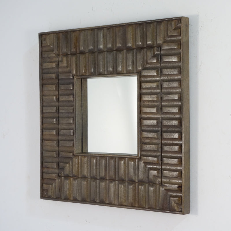 Sarana Wooden Square Tile Mirror