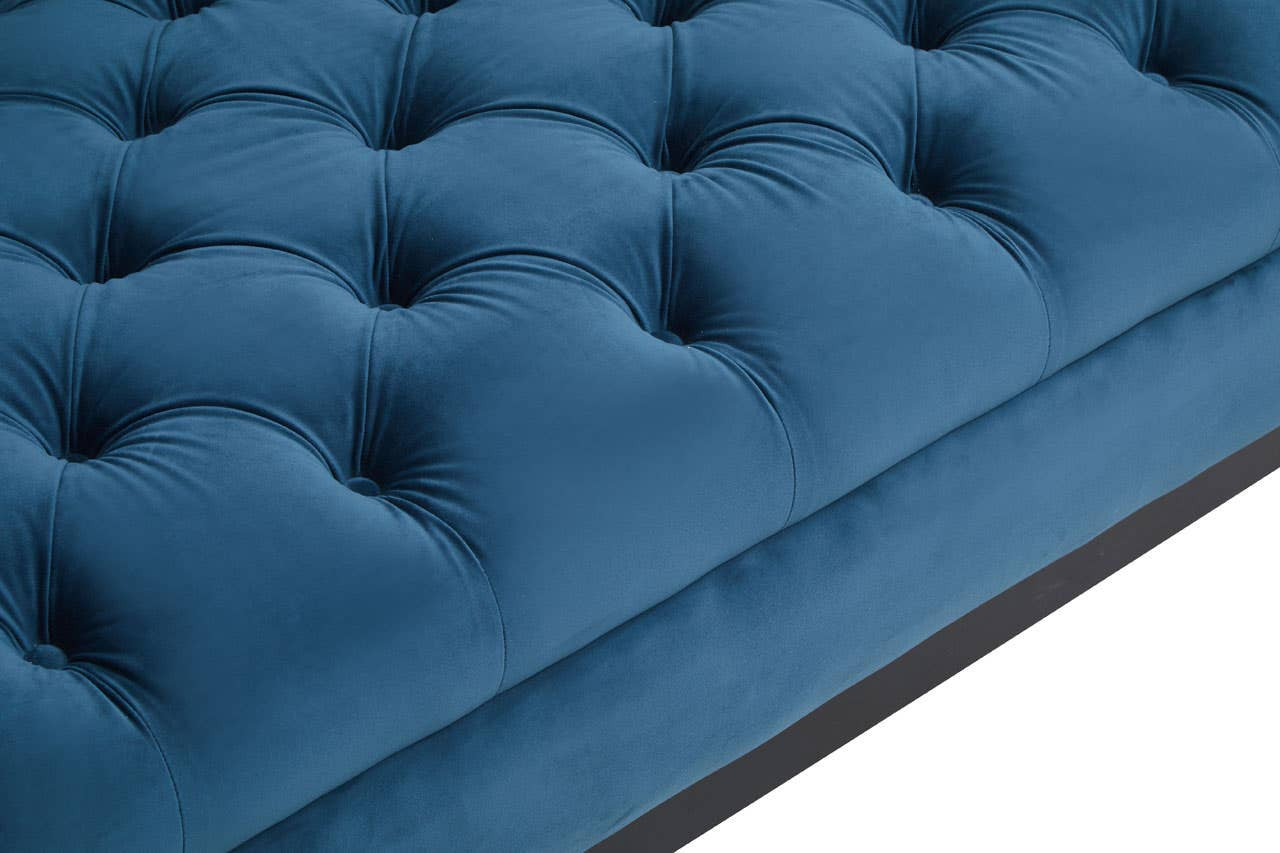 Sefira Two-Seat Sofa – Navy Velvet Modern Chesterfield