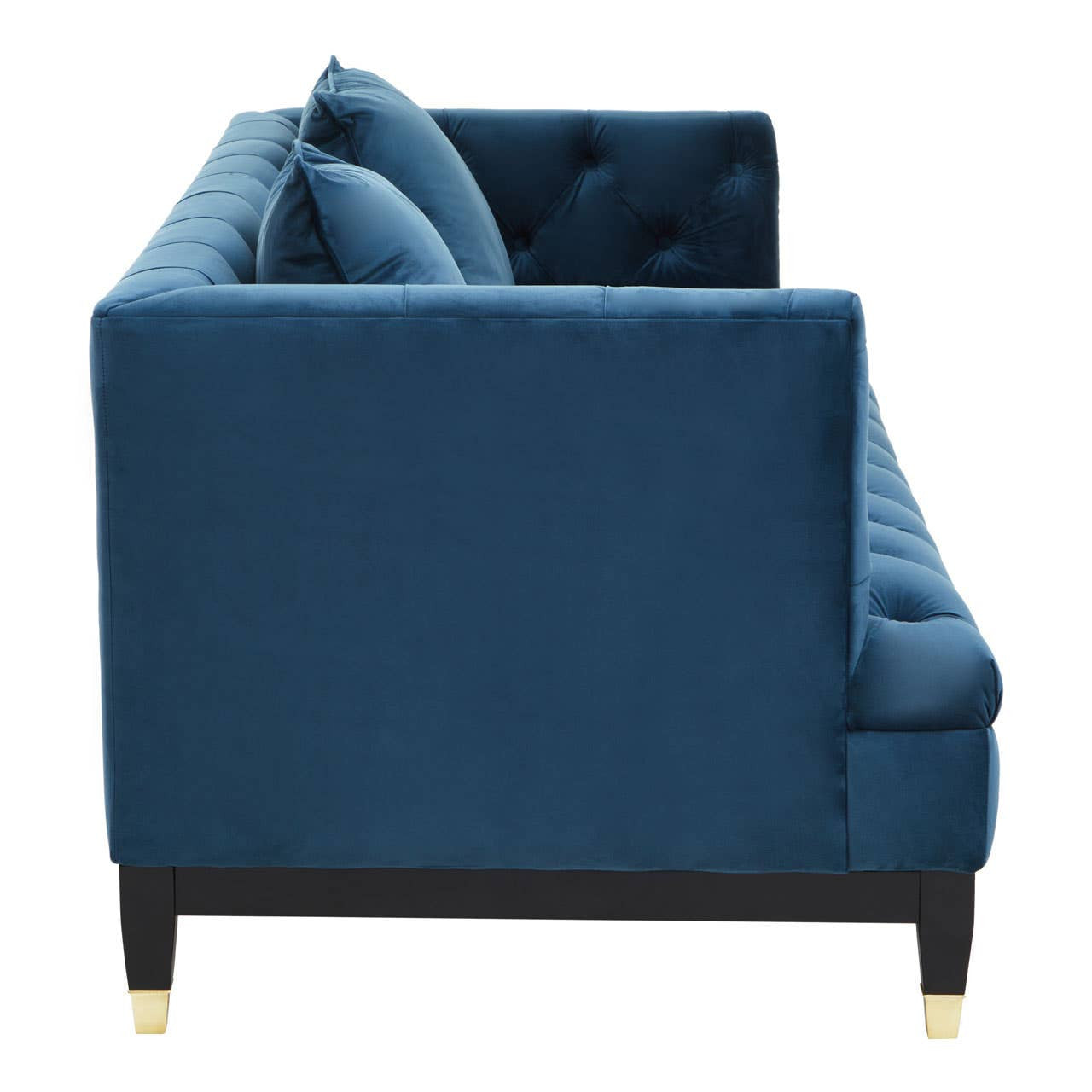 Sefira Two-Seat Sofa – Navy Velvet Modern Chesterfield