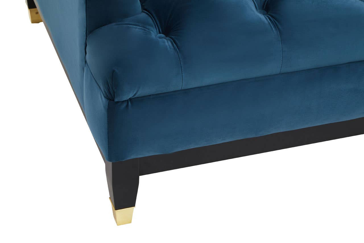 Sefira Two-Seat Sofa – Navy Velvet Modern Chesterfield