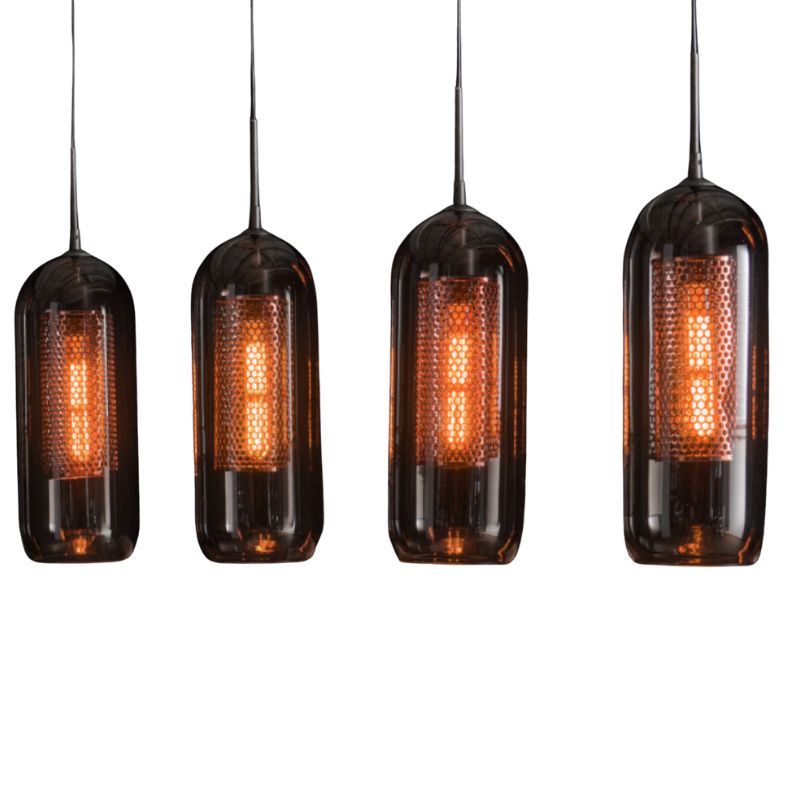 Selena 4 String Smoke Glass Pendant Light